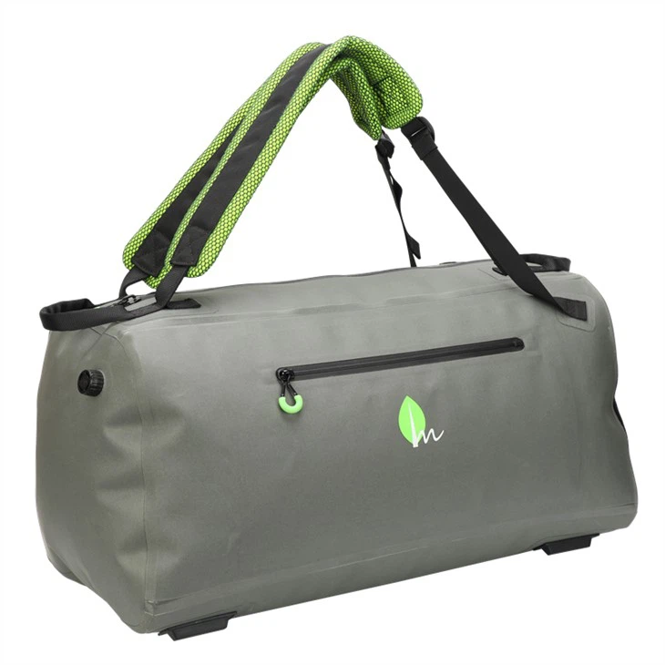 Gray waterproof duffel bag