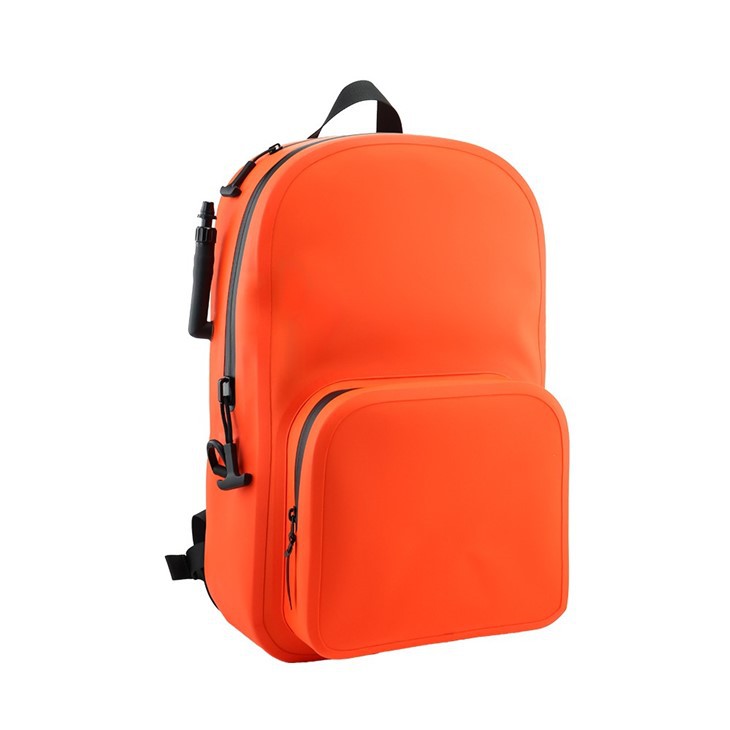 Orange Waterproof inflatable survival backpack
